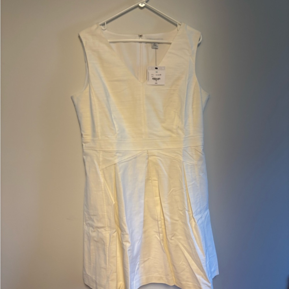 LOFT White Sleeveless V-Neck Mini Dress